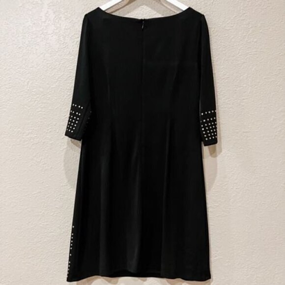 Eliza J Black Shift Dress with Gold Stud Embellishment size 12 cocktail dress - Picture 5 of 8